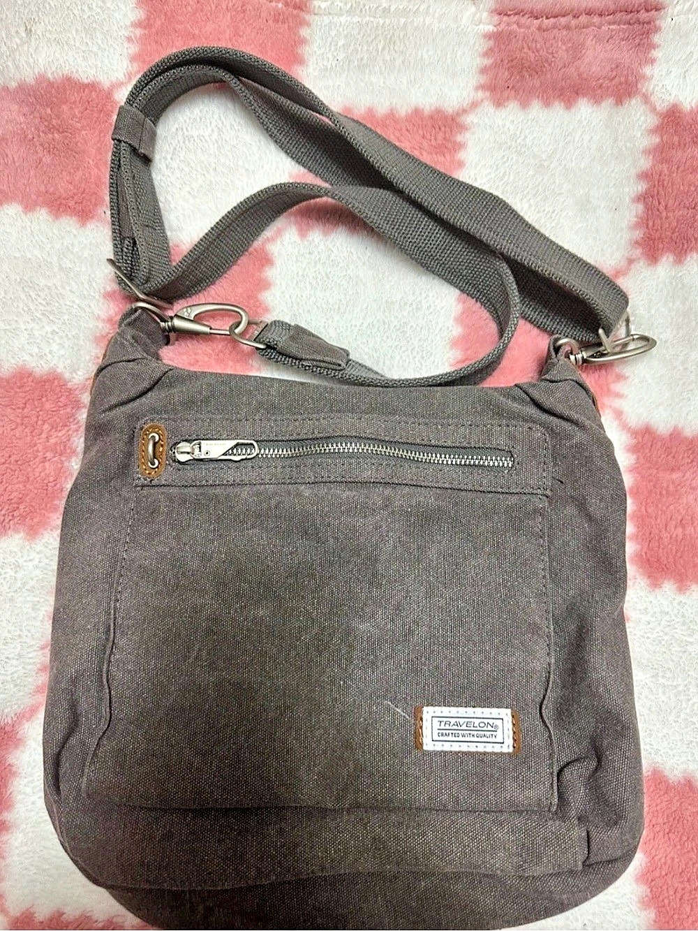 Travelon Anti-Theft Heritage Crossbody Bag Gray